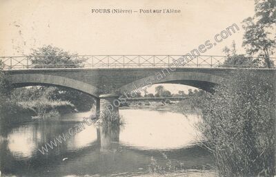 Carte postale ancienne Pont sur l'Alène — Fours (Nièvre)