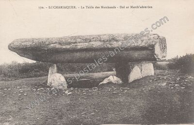 Carte postale ancienne La Table des Marchands - Dol ar March'adourien — Locmariaquer (Morbihan)