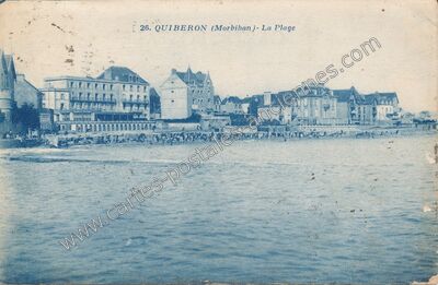Carte postale ancienne La Plage — Quiberon (Morbihan)