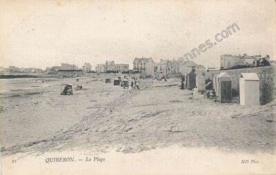 Carte postale ancienne La Plage — Quiberon (Morbihan)