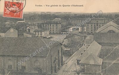 Carte postale ancienne Vue générale du Quartier d'Authouard — Verdun (Meuse)