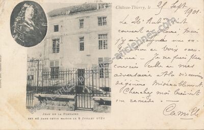 Carte postale ancienne Maison natale de Jean de La Fontaine — Château-Thierry (Aisne)