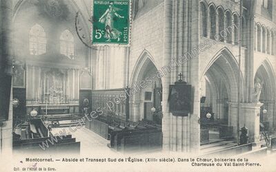 Carte postale ancienne Abside et Transept Sud de l'Église — Montcornet (Aisne)
