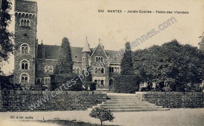Carte postale ancienne Jardin Dobrée - Palais des Irlandais — Nantes (Loire-Atlantique)