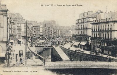 Carte postale ancienne Ponts et Quais de l'Erdre — Nantes (Loire-Atlantique)
