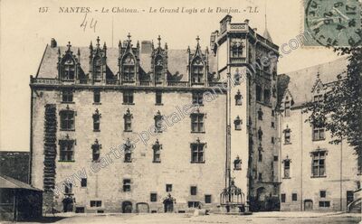 Carte postale ancienne Le Château. - Le Grand Logis et le Donjon — Nantes (Loire-Atlantique)