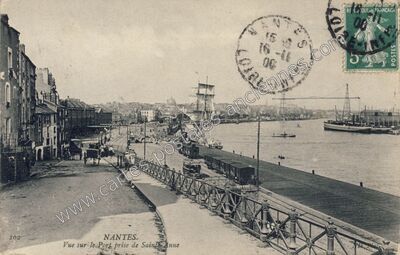 Carte postale ancienne Vue sur le Port prise de Sainte-Anne — Nantes (Loire-Atlantique)
