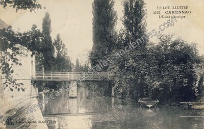 Carte postale ancienne L'Usine électrique — Carennac (Lot)