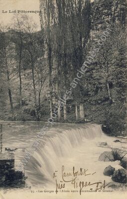 Carte postale ancienne Gorges de l'Alzou — Lavergne (Lot)