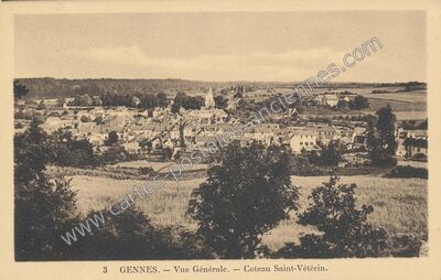Carte postale ancienne Vue Générale. — Coteau Saint-Vétérin — Gennes (Maine-et-Loire)