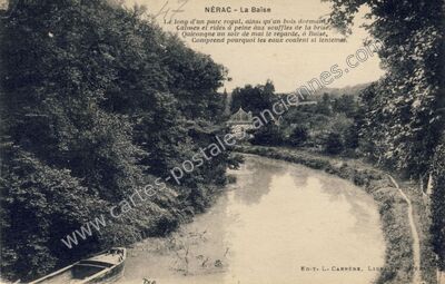 Carte postale ancienne La Baïse — Nérac (Lot-et-Garonne)