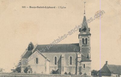 Carte postale ancienne L'Église — Bucy-Saint-Liphard (Loiret)