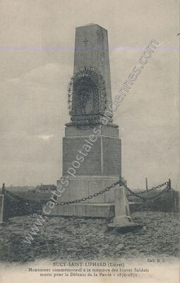 Carte postale ancienne Monument commémoratif à la mémoire des braves Soldats morts pour la Défense de la Patrie… — Bucy-Saint-Liphard (Loiret)