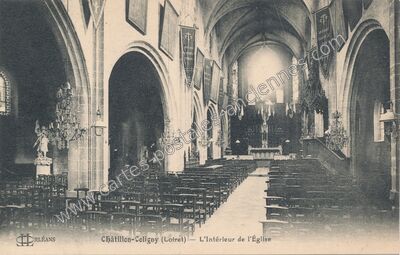 Carte postale ancienne L'Intérieur de l'Église — Châtillon-Coligny (Loiret)