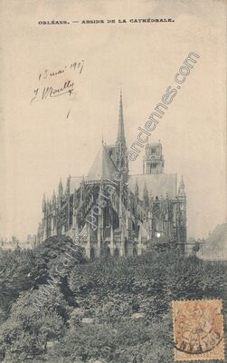 Carte postale ancienne Abside de la Cathédrale — Orléans (Loiret)