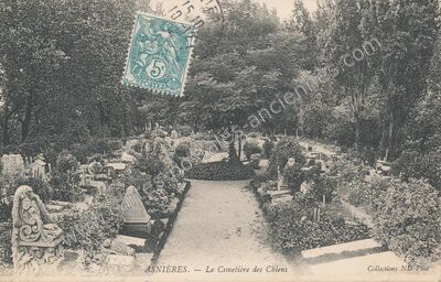 Carte postale ancienne Cimetiere des Chiens — Asnières-sur-Seine (Hauts-de-Seine)