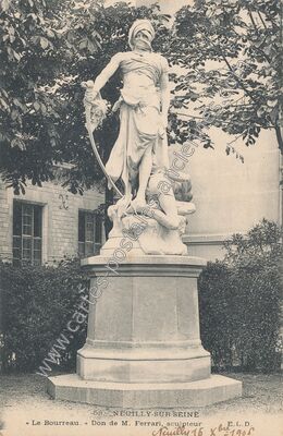 Carte postale ancienne Le Bourreau. Don de M. Ferrari, sculpteur — Neuilly-sur-Seine (Hauts-de-Seine)