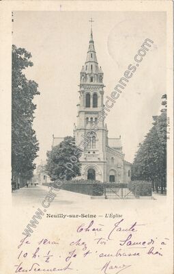Carte postale ancienne L'Église — Neuilly-sur-Seine (Hauts-de-Seine)