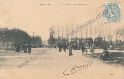 Carte postale ancienne Le Parc - Les Bassins — Saint-Cloud (Hauts-de-Seine)