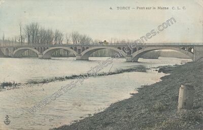 Carte postale ancienne Pont sur la Marne — Torcy (Seine-et-Marne)