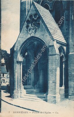 Carte postale ancienne Portait de l'Eglise — Bernières (Seine-Maritime)