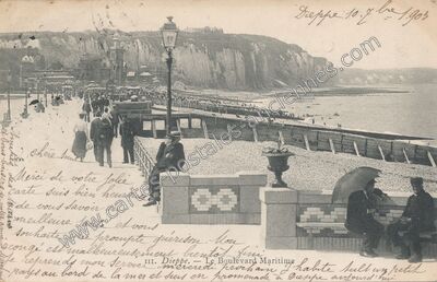 Carte postale ancienne Le Boulevard Maritime — Dieppe (Seine-Maritime)