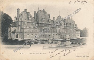 Carte postale ancienne Chateau d'Eu — Eu (Seine-Maritime)