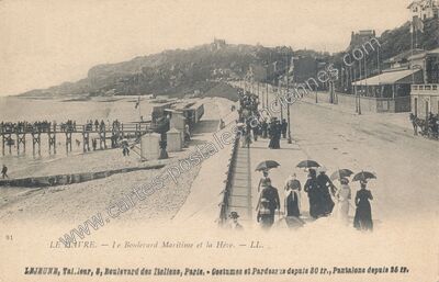 Carte postale ancienne Le Boulevard Maritime et la Hève — Le Havre (Seine-Maritime)