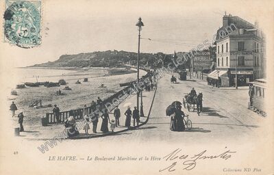 Carte postale ancienne Le Boulevard Maritime et la Hève — Le Havre (Seine-Maritime)