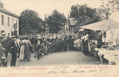 Carte postale ancienne Sté Cotonnière. Sortie des Ouvriers — Saint-Étienne-du-Rouvray (Seine-Maritime)
