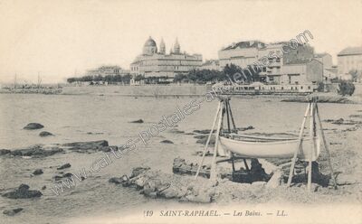 Carte postale ancienne Les Bains — Saint-Raphaël (Var)