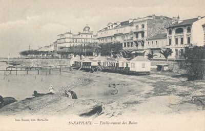Carte postale ancienne Etablissement des Bains — Saint-Raphaël (Var)