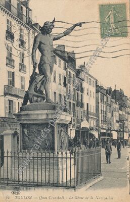 Carte postale ancienne Quai Cronstadt - Le Génie de la Navigation — Toulon (Var)