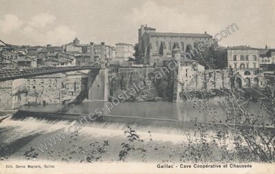 Carte postale ancienne Cave Coopérative et Chaussée — Gaillac (Tarn)