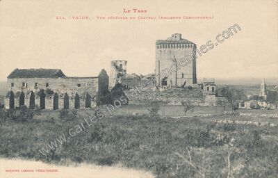 Carte postale ancienne Vue générale du château (Ancienne commanderie) — Vaour (Tarn)