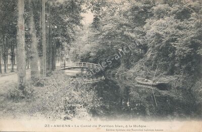 Carte postale ancienne Le Canal du Pavillon bleu, à la Hotoie — Amiens (Somme)