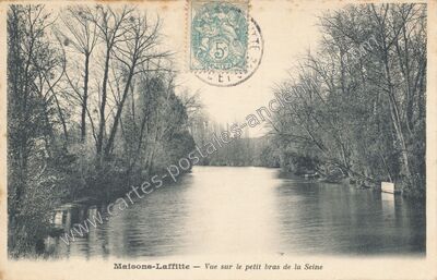 Carte postale ancienne Vue sur le petit bras de la Seine — Maisons-Laffitte (Yvelines)