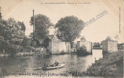 Carte postale ancienne Ruines du Vieux Moulin — Maisons-Laffitte (Yvelines)
