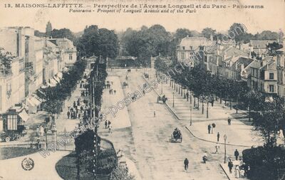 Carte postale ancienne Perspective de l'Avenue Longueil et du Parc — Maisons-Laffitte (Yvelines)