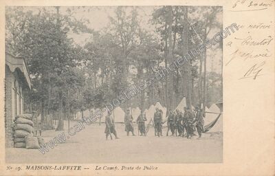 Carte postale ancienne Le Camp. Poste de Police — Maisons-Laffitte (Yvelines)
