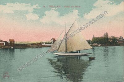 Carte postale ancienne Bords de Seine — Meulan (Yvelines)