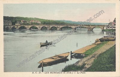 Carte postale ancienne Le Pont — Les Mureaux (Yvelines)