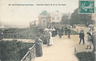 Carte postale ancienne Pavillon Henri IV et la Terrasse — Saint-Germain-en-Laye (Yvelines)
