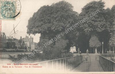 Carte postale ancienne Entrée de la Terrasse - Vue de l'Ascenseur — Saint-Germain-en-Laye (Yvelines)