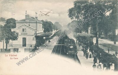 Carte postale ancienne La Gare — Le Vésinet (Yvelines)