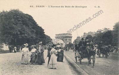 Carte postale ancienne Avenue du Bois de Boulogne — Paris 16e (Paris)
