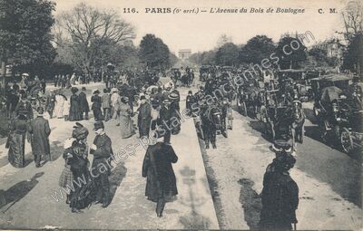 Carte postale ancienne Avenue du Bois de Boulogne — Paris 16e (Paris)