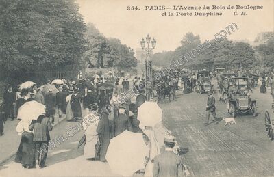 Carte postale ancienne Avenue du Bois de Boulogne — Paris 16e (Paris)