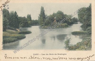Carte postale ancienne Bois de Boulogne — Paris 16e (Paris)