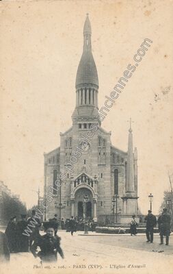 Carte postale ancienne Eglise d'Auteuil — Paris 16e (Paris)